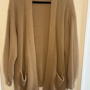 Quince Tan 100% Organic Cotton Women's Cardigan